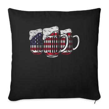 US Flag Beer 4th Of July Patriotic Day 4th Of July - Sofa pillowcase 17,3'' x 17,3'' (45 x 45 cm) - black - Front