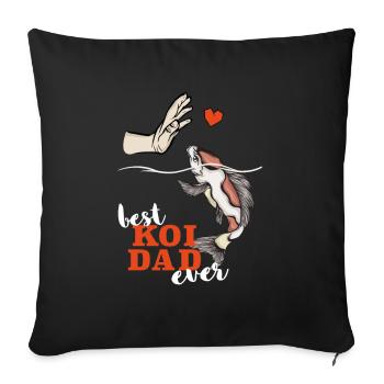 Kois Best Koi Papa ever Koi - Sofa pillowcase 17,3'' x 17,3'' (45 x 45 cm) - black - Front