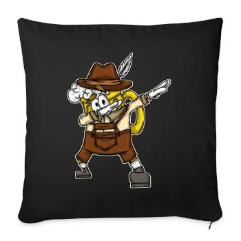 Dabbing Beer Mug Bavarian Leather Trousers Beer - Sofa pillowcase 17,3'' x 17,3'' (45 x 45 cm) - black - Front