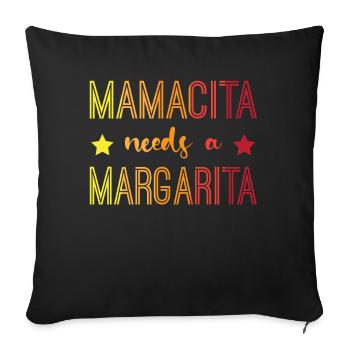 mamacita needs a margarita - Sofakissenbezug 45 x 45 cm - Schwarz - Vorne