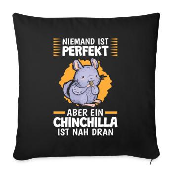 Mein Chinchilla ist perfekt Wollmaus Nagetier - Sofakissenbezug 45 x 45 cm - Schwarz - Vorne