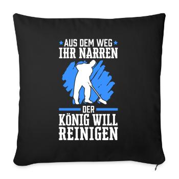 Gebäudereiniger aus dem Weg Fensterputzer - Sofakissenbezug 45 x 45 cm - Schwarz - Vorne