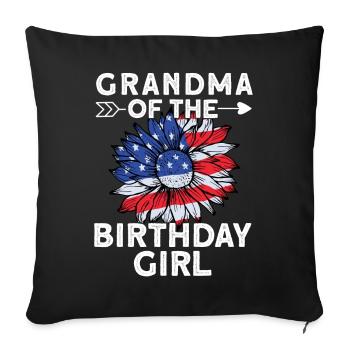Grand-mère de la fille d’anniversaire - Housse de coussin décorative 45 x 45 cm - noir - Devant