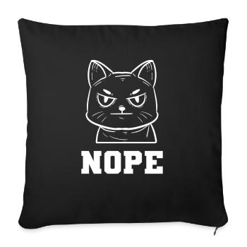 Nope Cat Daddy Cat Mom Cat Lovers Cat Girlfriend - Sofa pillowcase 17,3'' x 17,3'' (45 x 45 cm) - black - Front