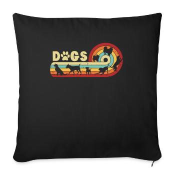 Dog Daddy Dog Mom Dogfather Dog Lover Dog - Sofa pillowcase 17,3'' x 17,3'' (45 x 45 cm) - black - Front