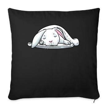 White Rabbit Sleeping Rabbit Tired - Sofa pillowcase 17,3'' x 17,3'' (45 x 45 cm) - black - Front