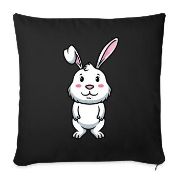 White Rabbit Emoticons Rabbit - Sofa pillowcase 17,3'' x 17,3'' (45 x 45 cm) - black - Front