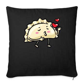 Pierogi Kawaii Emoticon Polish Food - Sofa pillowcase 17,3'' x 17,3'' (45 x 45 cm) - black - Front