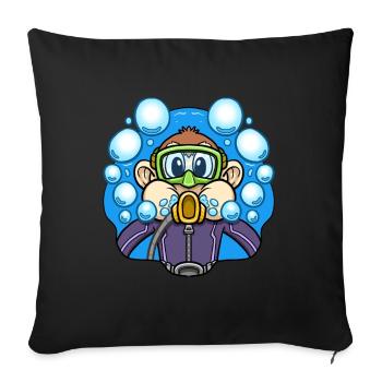Scuba Diver With Diving Goggles Scuba Diving - Sofa pillowcase 17,3'' x 17,3'' (45 x 45 cm) - black - Front