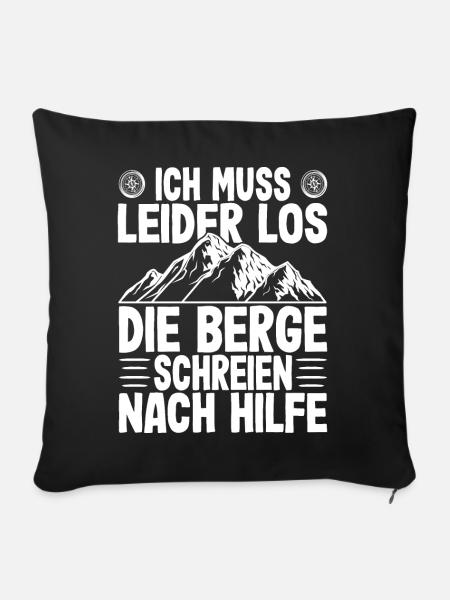 Bergsteiger Wanderer Bergsteigen - Sofakissenbezug 45 x 45 cm - Schwarz
