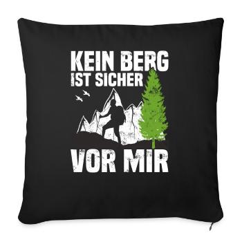 Bergsteiger Wanderer Bergsteigen - Sofakissenbezug 45 x 45 cm - Schwarz - Vorne