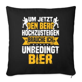 Bergsteiger Wanderer Bergsteigen Bierliebhaber - Sofakissenbezug 45 x 45 cm - Schwarz - Vorne
