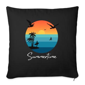 Chemise d’été d’été Femmes Hommes - Housse de coussin décorative 45 x 45 cm - noir - Devant