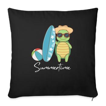 Chemise d’été d’été Femmes Hommes - Housse de coussin décorative 45 x 45 cm - noir - Devant