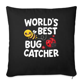 Worlds Best Bug Catcher Entomologist Insect Lady - Sofa pillowcase 17,3'' x 17,3'' (45 x 45 cm) - black - Front
