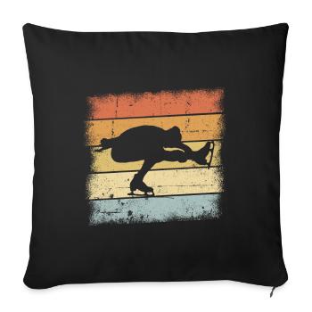 Figure Skating Retro - Sofa pillowcase 17,3'' x 17,3'' (45 x 45 cm) - black - Front