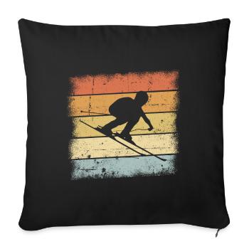 Ski Vintage Retro Design - Sofa pillowcase 17,3'' x 17,3'' (45 x 45 cm) - black - Front