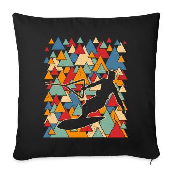 Wakeboarding Wakeboard Water sports enthusiasts - Sofa pillowcase 17,3'' x 17,3'' (45 x 45 cm) - black - Front