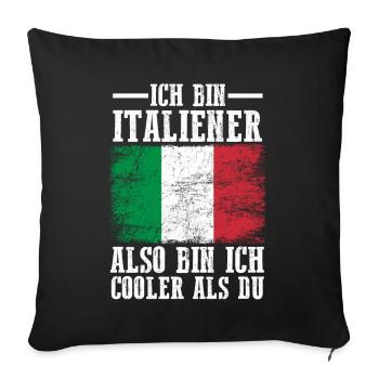 Italia Italien Italiener Italienisches - Sofakissenbezug 45 x 45 cm - Schwarz - Vorne