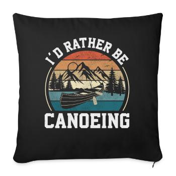 Canoe Canoeing Retro Vintage I'd - Sofakissenbezug 45 x 45 cm - Schwarz - Vorne