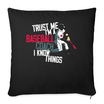 Baseball Fan Coach Vintage Batter - Sofakissenbezug 45 x 45 cm - Schwarz - Vorne