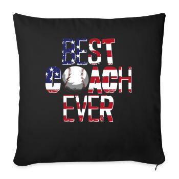 Entraîneur de fans de baseball Vintage - Housse de coussin décorative 45 x 45 cm - noir - Devant