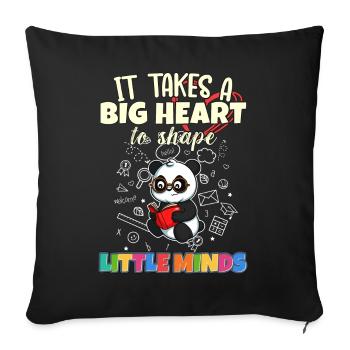 Il faut un grand cœur pour façonner little minds teacher - Housse de coussin décorative 45 x 45 cm - noir - Devant