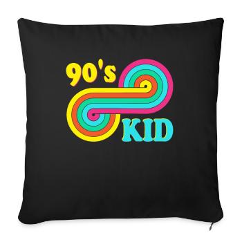 90s Outfit Party 90's MottoParty 1990 - Sofa pillowcase 17,3'' x 17,3'' (45 x 45 cm) - black - Front