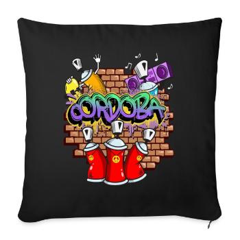 Cordoba Spain City Graffiti Sprayer Skater - Sofa pillowcase 17,3'' x 17,3'' (45 x 45 cm) - black - Front