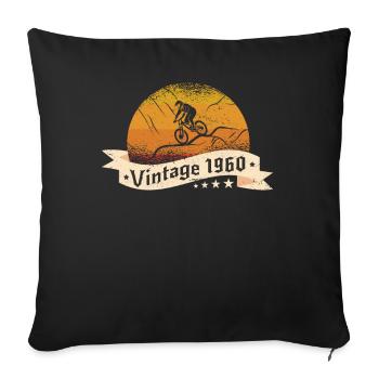 VTT-Bike Mountainbike né en 1960 Anniversaire - Housse de coussin décorative 45 x 45 cm - noir - Devant