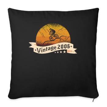 VTT-Bike Mountainbike né en 2006 Anniversaire - Housse de coussin décorative 45 x 45 cm - noir - Devant