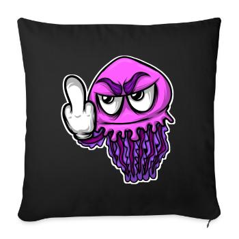 Jelly Fish Middle Finger Jellyfish - Sofa pillowcase 17,3'' x 17,3'' (45 x 45 cm) - black - Front