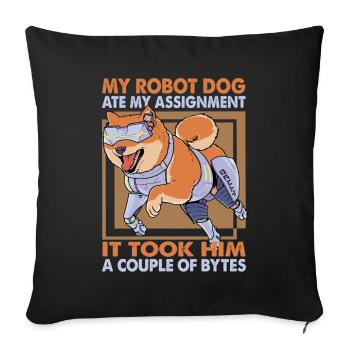 Mon chien robot a mangé mon devoir - Science Wit - Housse de coussin décorative 45 x 45 cm - noir - Devant