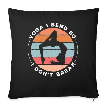 Inhale Exhale Yoga Méditation Fitness Exercice - Housse de coussin décorative 45 x 45 cm - noir - Devant
