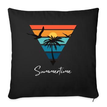 Chemise d’été d’été Femmes Hommes - Housse de coussin décorative 45 x 45 cm - noir - Devant