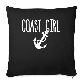 Rostock Flensburg Lübeck Grömitz Kiel - Housse de coussin décorative 45 x 45 cm - noir - Devant