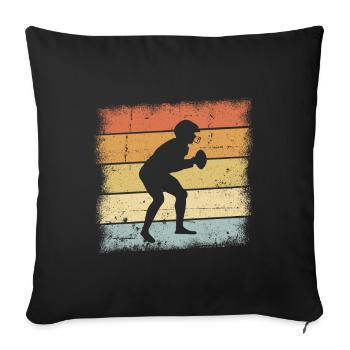 Football Rétro - Housse de coussin décorative 45 x 45 cm - noir - Devant