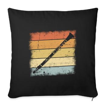 Clarinet - Sofa pillowcase 17,3'' x 17,3'' (45 x 45 cm) - black - Front