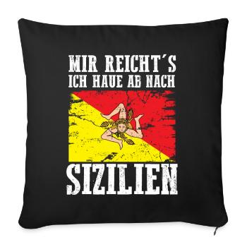 Sicilia Sizilien Sizilianer - Sofakissenbezug 45 x 45 cm - Schwarz - Vorne