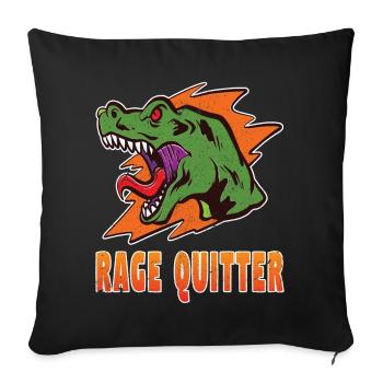 Gamer Rage Quit Dinosaurier - Sofakissenbezug 45 x 45 cm - Schwarz - Vorne