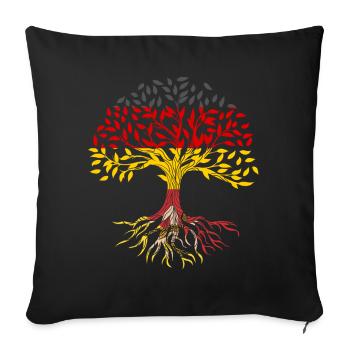 Racines Arbre Allemagne Sicile - Housse de coussin décorative 45 x 45 cm - noir - Devant