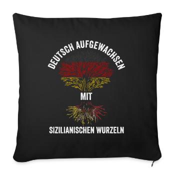 Sicile Allemagne Sicilien Sicilien Sizi - Housse de coussin décorative 45 x 45 cm - noir - Devant