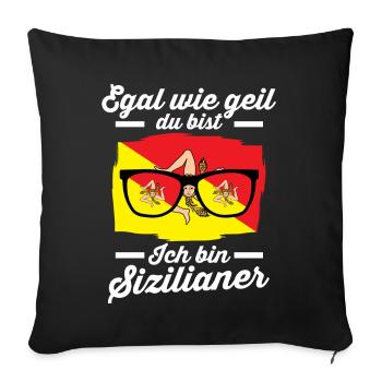 Sicilia Sizilianer Sizilianisches Sizilien - Sofakissenbezug 45 x 45 cm - Schwarz - Vorne