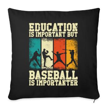 Baseball Fan Vintage Retro - Sofa pillowcase 17,3'' x 17,3'' (45 x 45 cm) - black - Front