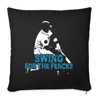 Baseball Fan Vintage Batter Swing - Sofa pillowcase 17,3'' x 17,3'' (45 x 45 cm) - black - Front