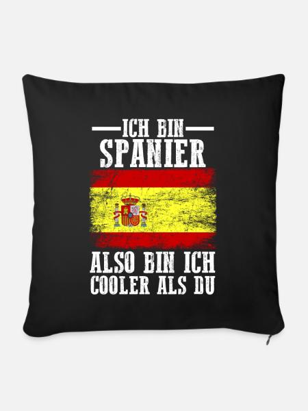 Espana Spanien Spanier Spanisches - Sofakissenbezug 45 x 45 cm - Schwarz