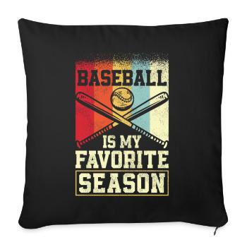 Baseball Fan Vintage Retro - Sofa pillowcase 17,3'' x 17,3'' (45 x 45 cm) - black - Front