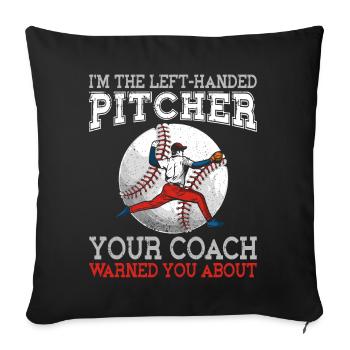 Baseball Fan Pitcher Vintage Je suis - Housse de coussin décorative 45 x 45 cm - noir - Devant