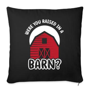 Avez-vous grandi dans une grange? Papa Papi - Housse de coussin décorative 45 x 45 cm - noir - Devant