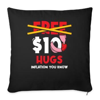 Stagflation d’inflation gratuite de 10 $ - Housse de coussin décorative 45 x 45 cm - noir - Devant
